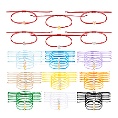 60Pcs 6 Colors Adjustable Nylon Thread Braided Bracelets BJEW-PH01894-1
