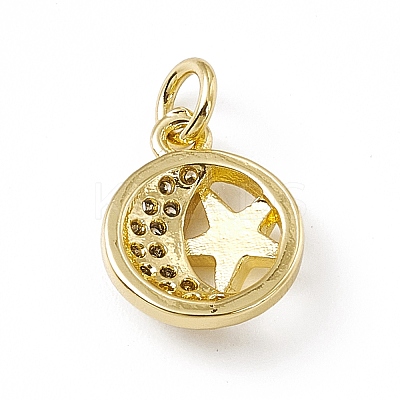 Brass Micro Pave Cubic Zirconia Charms ZIRC-F132-61G-1