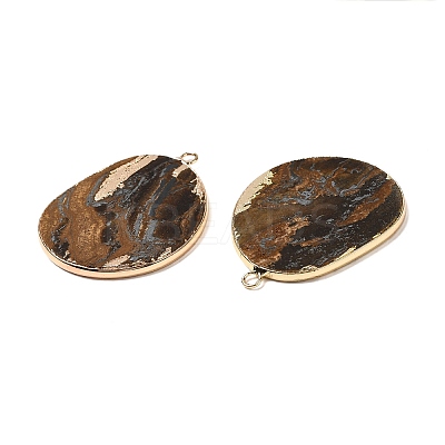 Natural Tiger Eye Pendants G-E526-09H-1