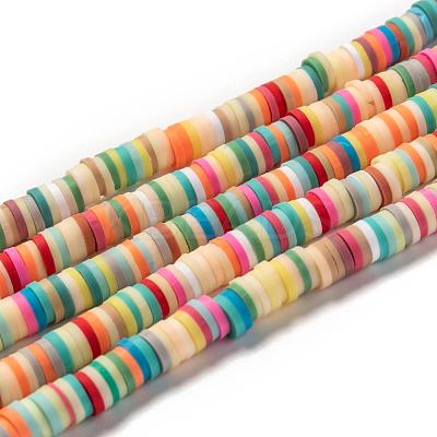 Handmade Polymer Clay Beads Strands CLAY-R089-6mm-103-1