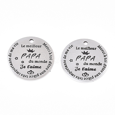 Non-Tarnish 201 Stainless Steel Pendants STAS-T064-38P-3-1