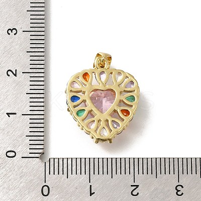 Rack Plating Brass with Cubic Zirconia Pendants KK-Z086-15G-03-1