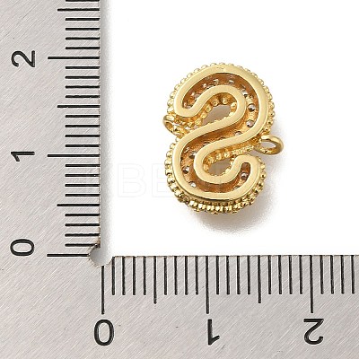 Brass Micro Pave Cubic Zirconia Letter Links KK-I717-04S-1