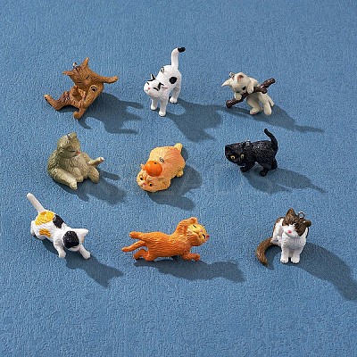9 Pieces 3D Resin Cat Charm Pendant Cute Resin Animal Pendant Mixed Shape for Jewelry Keychain Bag Decorated Making Crafts JX476A-1