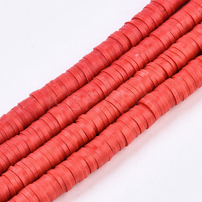Flat Round Handmade Polymer Clay Beads CLAY-R067-8.0mm-30-1