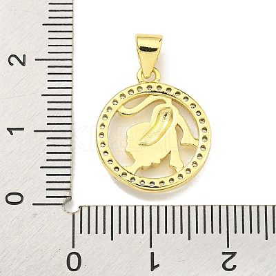 Brass Micro Pave Cubic Zirconia Pendants KK-K354-03G-06-1