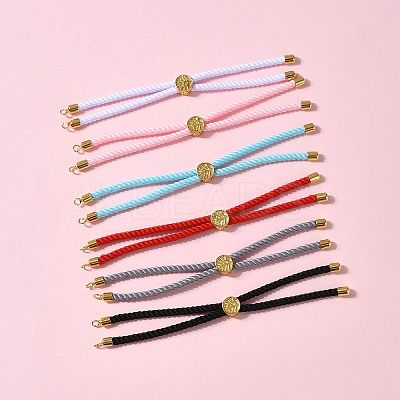 6Pcs 6 Colors Twisted Nylon Cord Silder Bracelets DIY-FS0008-93-1