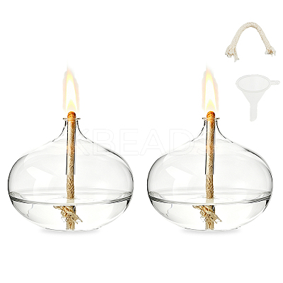 Transparent Glass Candle Holders with Candle Wick LS-DIY-WH0308-996B-1