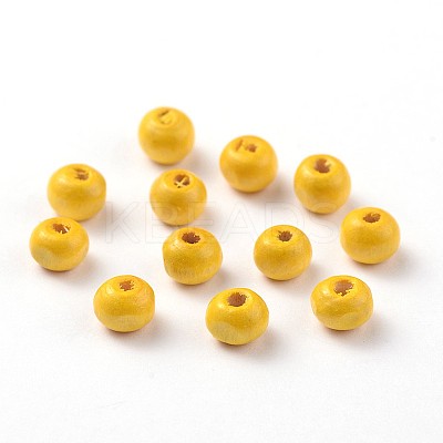 Dyed Natural Wood Beads WOOD-Q006-10mm-03-LF-1