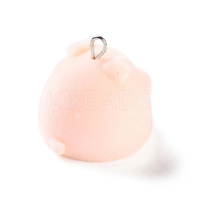 Flocking Resin Cute Pendants RESI-A040-02B-1