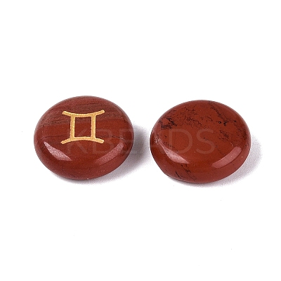 12 Constellation Natural Red Jasper Cabochons Set G-Q190-03F-1
