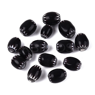 Handmade Millefiori Glass Barrel Beads LS-LA-N002-02B-1