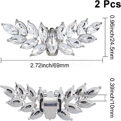 1Pair Alloy Rhinestone Shoe Buckle Clasps FIND-FG0001-18-1