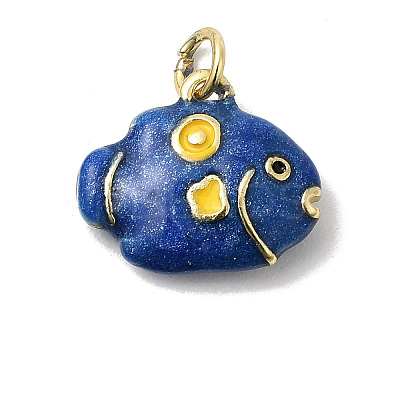 Brass Enamel Pendants KK-P343-03G-1