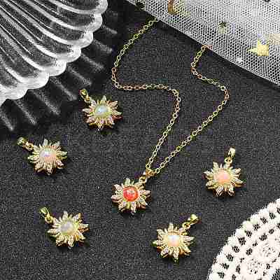 6Pcs 6 Colors Rack Plating Brass Pendants KK-CJ0002-42-1
