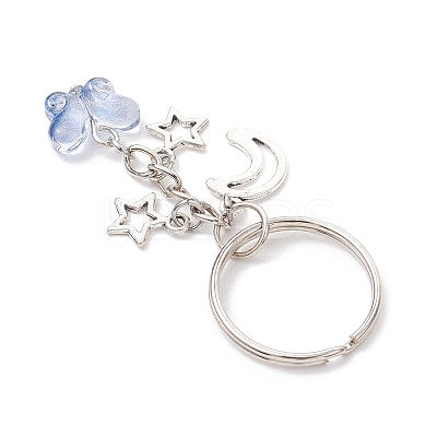 Transparent Baking Paint Glass Keychains KEYC-JKC01284-1