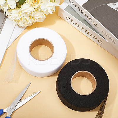 2 Rolls 2 Colors Non-woven Fabric Polyamide Double-sided Hot Melt Adhesive Film DIY-GF0009-33A-1