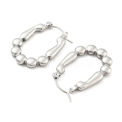 Non-Tarnish Oval Bubble 304 Stainless Steel Hoop Earring for Women EJEW-C067-01P-1