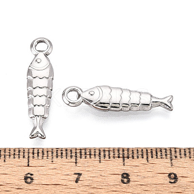 304 Stainless Steel Fish Pendants STAS-T069-08P-1