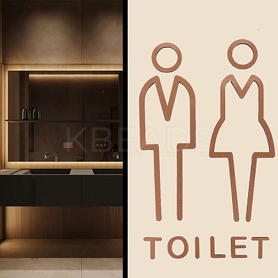 Acrylic Bathroom Door Public Signs Set DIY-WH0430-113A-1
