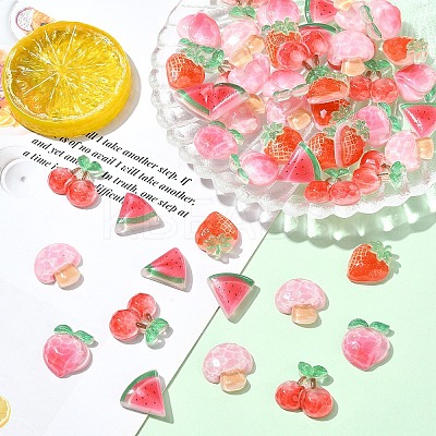 50Pcs 5 Styles Transparent Resin Cabochons CRES-YW0002-50-1