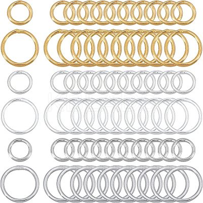 300Pcs 6 Style Brass Soldered Closed Jump Rings KK-CA0002-95-1