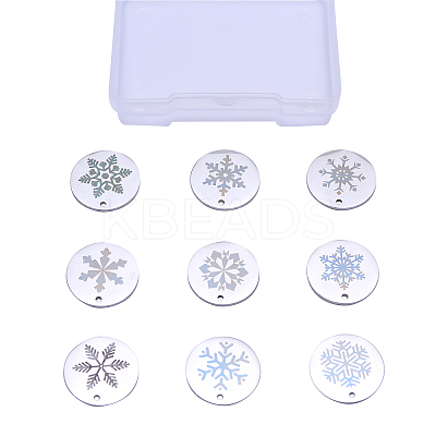 9 Pcs Christmas 304 Stainless Steel Pendants STAS-CJ0001-147-1