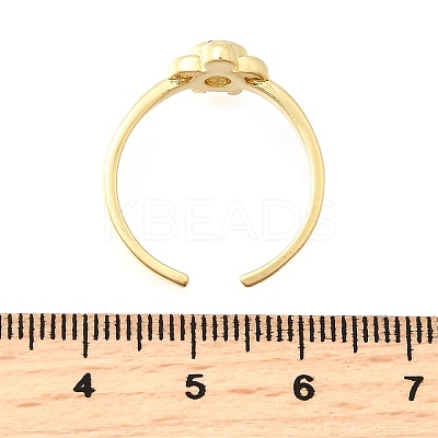 Ocean Theme Brass Micro Pave Cubic Zirconia Cuff Rings for Women RJEW-F184-17B-G-1