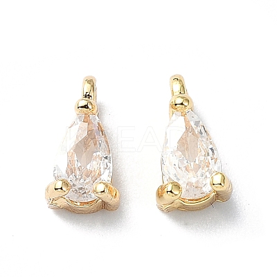 Brass Micro Pave Cubic Zirconia Pendants FIND-Z029-04G-1