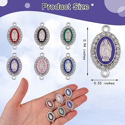 60 Pieces Virgin Mary Charm Connector Our Lady Virgin Mary Link Enamel Metal Charm Pendant JX330A-1