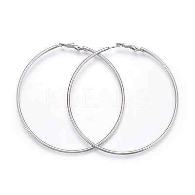 Tarnish Resistant 201 Stainless Steel Hoop Earrings EJEW-F188-24P-E-1