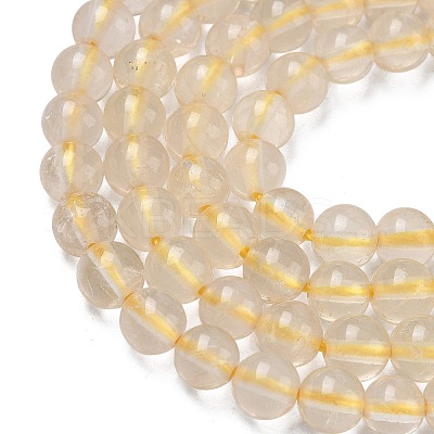Natural Lemon Quartz(Heated) Beads Strands G-K365-F02-6mm-1