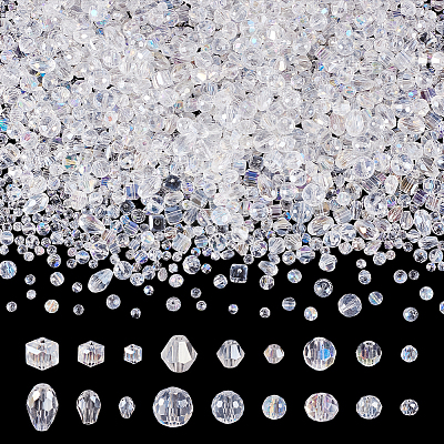 2450Pcs 18 Styles Electroplate Glass Beads EGLA-WR0001-05-1
