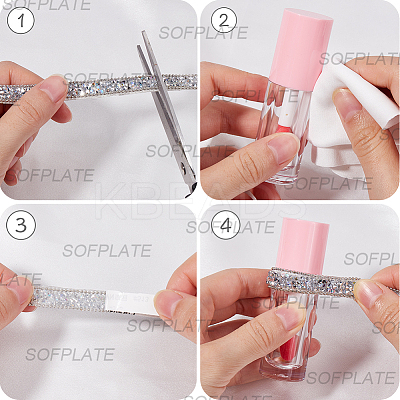 5 Yards Self Adhesive Resin Rhinestone Tape DIY-SP0002-49E-1