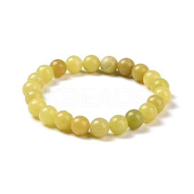 Natural Lemon Quartz Beaded Stretch Bracelets BJEW-S128-15-1
