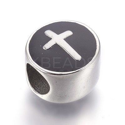 304 Stainless Steel European Beads STAS-E454-46AS-1