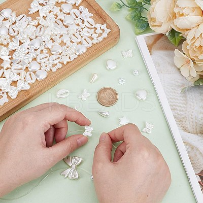 450Pcs 15 Styles Acrylic & ABS Plastic Beads Imitation Pearls OACR-AR0001-23-1