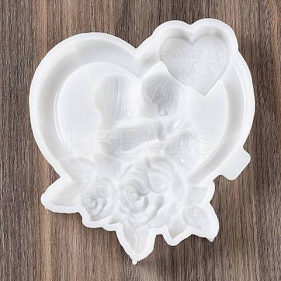 Valentine's Day Heart Couple Rose DIY Wall Decoration Statue Silicone Molds LS-SIL-F007-09-1