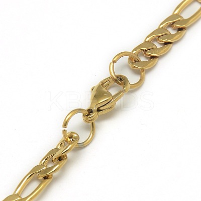 Trendy Men's 201 Stainless Steel Mother-Son Chain Necklaces X-NJEW-L043B-41G-1