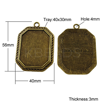 Tibetan Style Pendant Cabochon Settings LS-TIBEP-A22961-AB-FF-1