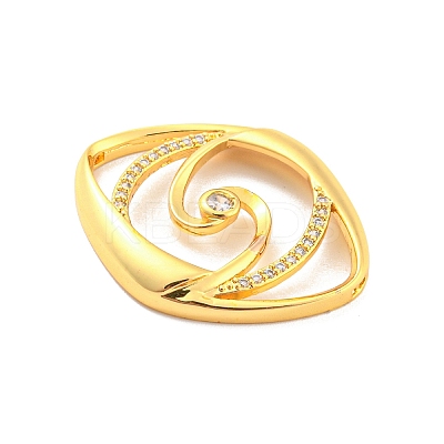Brass Pave Clear Cubic Zirconia Cabochons KK-P243-06G-1
