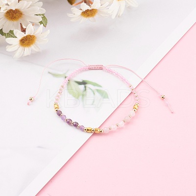 Adjustable Nylon Cord Braided Bead Bracelets BJEW-JB06024-01-1