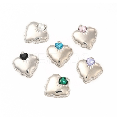 Rack Plating Alloy with Glass Pendants FIND-G054-12P-1