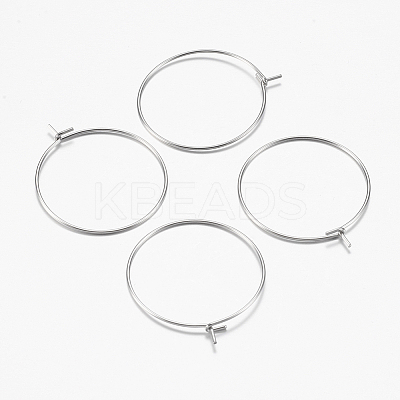 316 Surgical Stainless Steel Hoop Earrings Findings LS-STAS-I097-050C-1