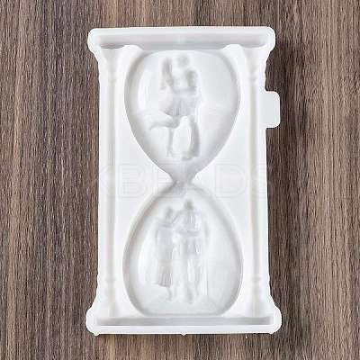 Valentine's Day Sandglass with Couple DIY Wall Decoration Statue Silicone Molds LS-SIL-F007-11-1