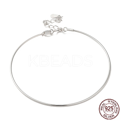 Anti-Tarnish Rhodium Plated 925 Sterling Silver Bangles LS-BJEW-G681-01B-P-1