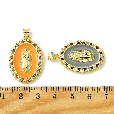 Brass Micro Pave Cubic Zirconia Pendants KK-H472-02G-1