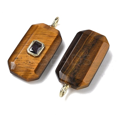 Natural Tiger Eye Faceted Pendants G-F819-02G-01-1