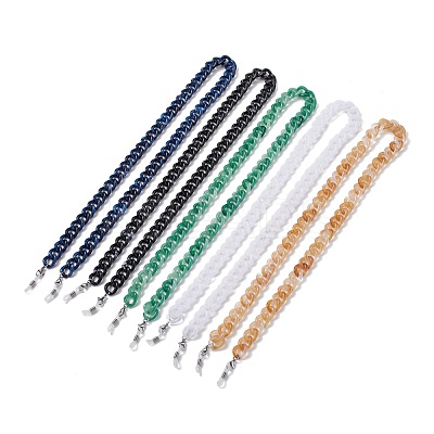 Acrylic Curb Chain Eyeglasses Chains AJEW-EH00385-1