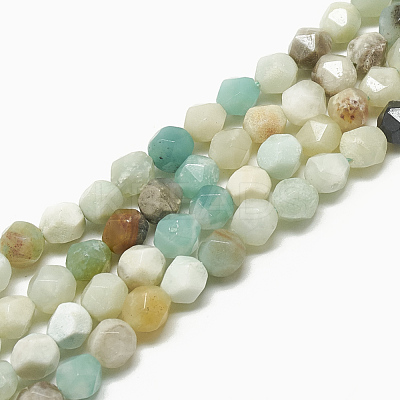 Natural Flower Amazonite Beads Strands G-S300-84-6mm-1